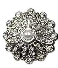 10 Stück Blumen-Metallknöpfe, Nähknöpfe for Damenkleider und Mäntel, dekorativ(Silver,18mm) von ERERE