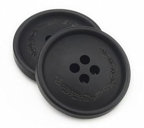 10 Stück Nähknöpfe, Kunstharz-Bastelknöpfe for Jacken, Hemden, Anzüge und Oberbekleidung(Black,25mm) von ERERE