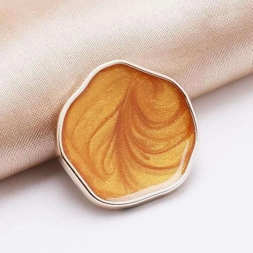 10er-Pack Kunststoff-Nähknöpfe, Mantelknöpfe for Blusen, Jacken, Pullover, Kleider-Ersatzknöpfe, Bastelbedarf(Golden yellow,25mm) von ERERE