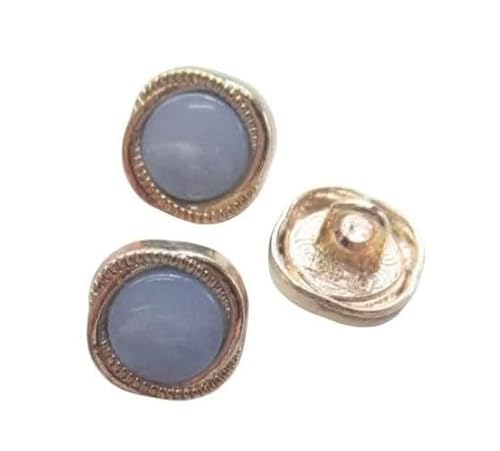 5 Stück 11 mm kleine Metallknöpfe, Nähknöpfe for Damenblusen und Kleider, Modeaccessoires DIY(Blue) von ERERE