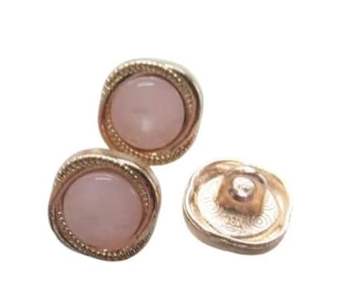 5 Stück 11 mm kleine Metallknöpfe, Nähknöpfe for Damenblusen und Kleider, Modeaccessoires DIY(Pink) von ERERE