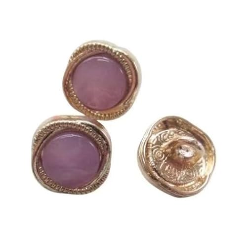 5 Stück 11 mm kleine Metallknöpfe, Nähknöpfe for Damenblusen und Kleider, Modeaccessoires DIY(Purple) von ERERE