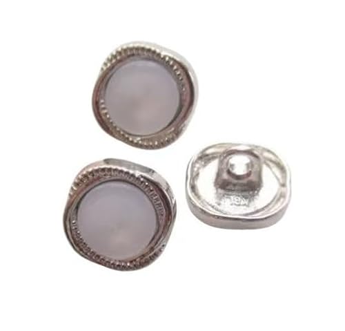 5 Stück 11 mm kleine Metallknöpfe, Nähknöpfe for Damenblusen und Kleider, Modeaccessoires DIY(White) von ERERE
