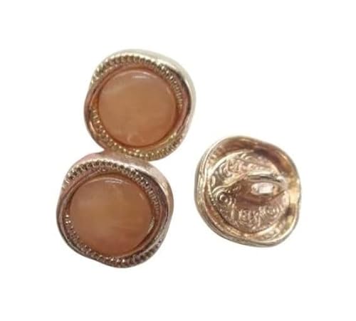 5 Stück 11 mm kleine Metallknöpfe, Nähknöpfe for Damenblusen und Kleider, Modeaccessoires DIY(Yellow) von ERERE