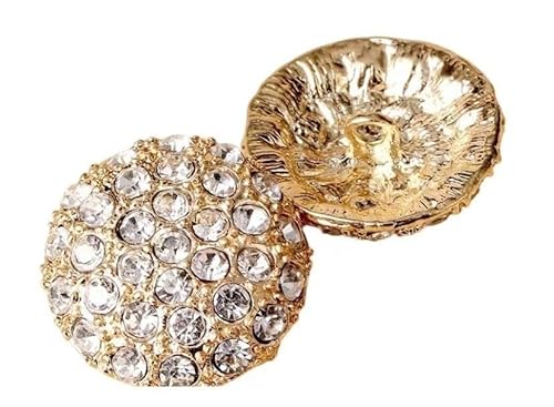 5 Stück Metallknöpfe, Nähknöpfe for Damenmantel, Jacke, Accessoires(Gold,25mm) von ERERE