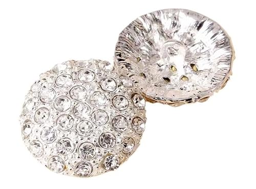 5 Stück Metallknöpfe, Nähknöpfe for Damenmantel, Jacke, Accessoires(Silver,28mm) von ERERE