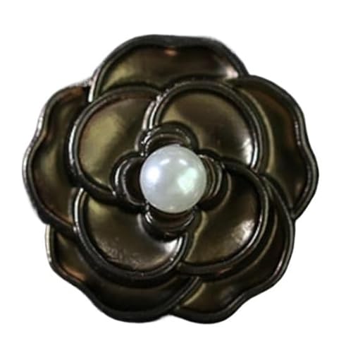 5 Stück Metallknöpfe, elegante Nähknöpfe for Damenblusen und Röcke, dekorative Blumen-Bastelkleidung, DIY-Zubehör(Bronze,18mm) von ERERE