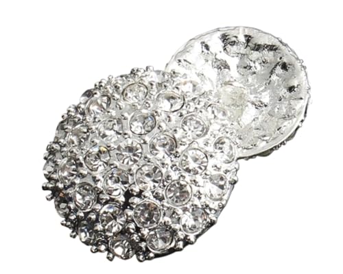5er-Pack Nähknöpfe, Metall-Ersatzknöpfe for Hemden, Jacken, Jeans, Bastelarbeiten(Silver,38MM) von ERERE