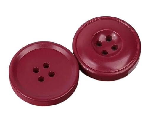 6 Stück Harz-Nähknöpfe, dekorative Bastelknöpfe for Damenblusen und Strickjacken, Kleidung for Selbermachen(Dark red,18mm) von ERERE