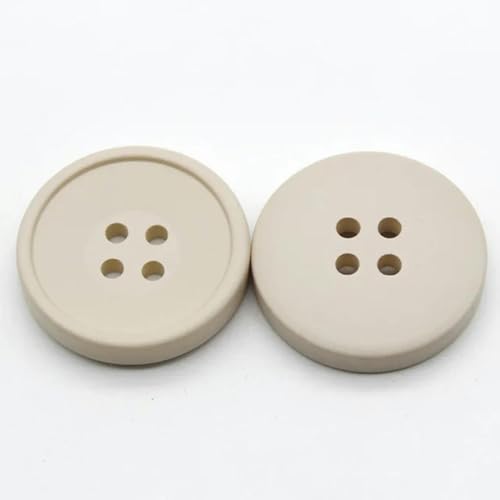 6 Stück Nähknöpfe aus Kunstharz, runde 4-Loch-Bastelknöpfe for Mäntel, DIY, Kleidungszubehör in mehreren Größen(Beige,30mm) von ERERE