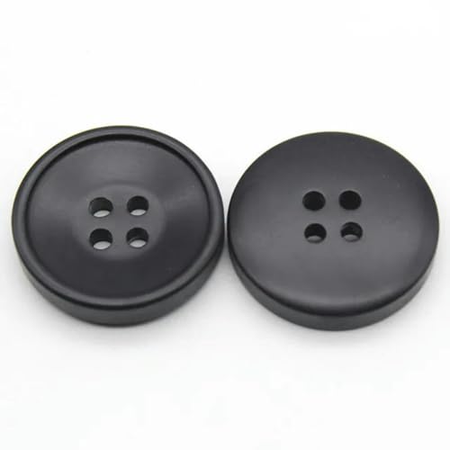 6 Stück Nähknöpfe aus Kunstharz, runde 4-Loch-Bastelknöpfe for Mäntel, DIY, Kleidungszubehör in mehreren Größen(Black,21mm) von ERERE