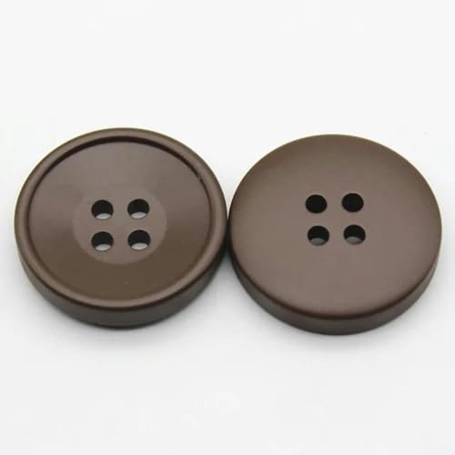6 Stück Nähknöpfe aus Kunstharz, runde 4-Loch-Bastelknöpfe for Mäntel, DIY, Kleidungszubehör in mehreren Größen(Brown,30mm) von ERERE