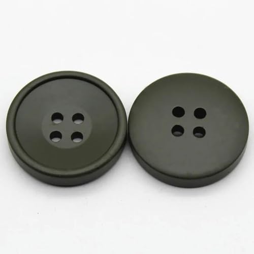 6 Stück Nähknöpfe aus Kunstharz, runde 4-Loch-Bastelknöpfe for Mäntel, DIY, Kleidungszubehör in mehreren Größen(Dark green,21mm) von ERERE