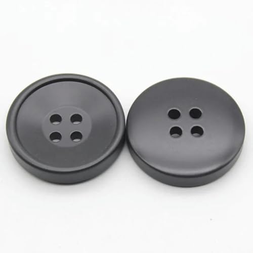 6 Stück Nähknöpfe aus Kunstharz, runde 4-Loch-Bastelknöpfe for Mäntel, DIY, Kleidungszubehör in mehreren Größen(Dark grey,30mm) von ERERE