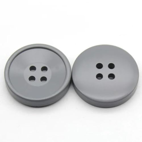 6 Stück Nähknöpfe aus Kunstharz, runde 4-Loch-Bastelknöpfe for Mäntel, DIY, Kleidungszubehör in mehreren Größen(Light grey,21mm) von ERERE