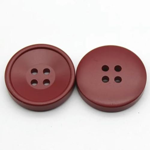 6 Stück Nähknöpfe aus Kunstharz, runde 4-Loch-Bastelknöpfe for Mäntel, DIY, Kleidungszubehör in mehreren Größen(Red,21mm) von ERERE