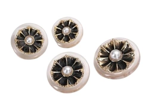 6 Stück dekorative Perlenknöpfe, Nähknöpfe for Damenmäntel und Blusen(Black,18mm) von ERERE