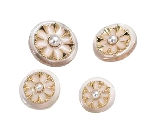 6 Stück dekorative Perlenknöpfe, Nähknöpfe for Damenmäntel und Blusen(Khaki,25mm) von ERERE