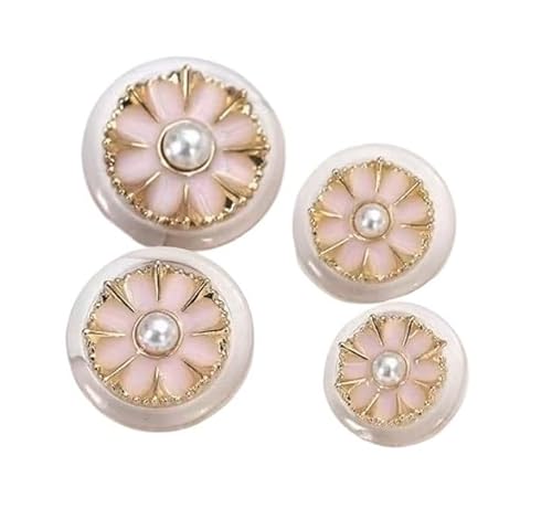 6 Stück dekorative Perlenknöpfe, Nähknöpfe for Damenmäntel und Blusen(Pink,18mm) von ERERE