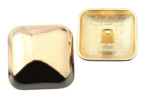 6 quadratische Metallknöpfe for Nähen, Premium-Blusenmanschettenknöpfe, Basteln, Nähen, DIY-Zubehör(Gold,20mm) von ERERE