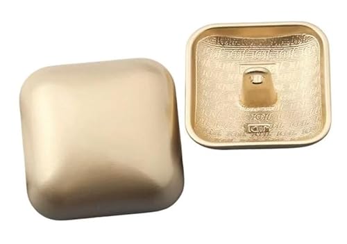 6 quadratische Metallknöpfe for Nähen, Premium-Blusenmanschettenknöpfe, Basteln, Nähen, DIY-Zubehör(Matte Gold,20mm) von ERERE