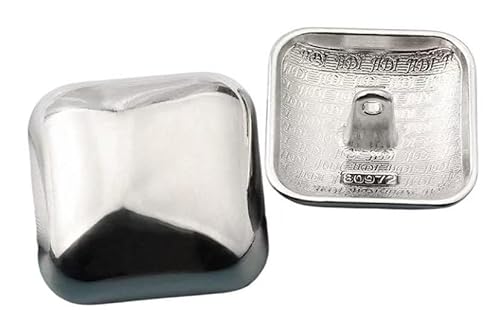 6 quadratische Metallknöpfe for Nähen, Premium-Blusenmanschettenknöpfe, Basteln, Nähen, DIY-Zubehör(Silver,23mm) von ERERE