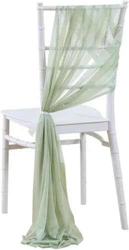 ERERE 10 Stück Chiffon-Stuhlschärpen, 20 x 275 cm, Stuhlbänder und -hussen for Hochzeiten, Elegantes Bankettdekor for Stühle, Party-Dekoration(Green) von ERERE