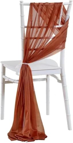 ERERE 10 Stück Chiffon-Stuhlschärpen, 20 x 275 cm, Stuhlbänder und -hussen for Hochzeiten, Elegantes Bankettdekor for Stühle, Party-Dekoration(Orange) von ERERE