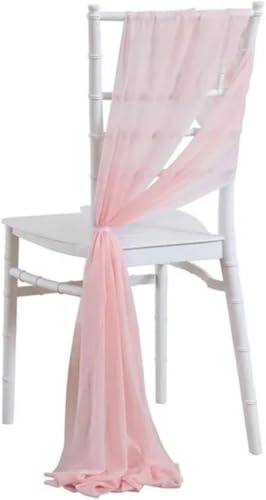 ERERE 10 Stück Chiffon-Stuhlschärpen, 20 x 275 cm, Stuhlbänder und -hussen for Hochzeiten, Elegantes Bankettdekor for Stühle, Party-Dekoration(Pink) von ERERE