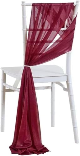 ERERE 10 Stück Chiffon-Stuhlschärpen, 20 x 275 cm, Stuhlbänder und -hussen for Hochzeiten, Elegantes Bankettdekor for Stühle, Party-Dekoration(Red) von ERERE