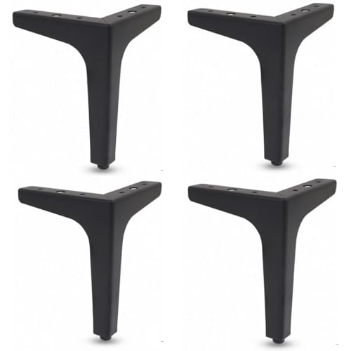 Möbelbeine aus kaltgewalztem Stahl, 4er-Set, Möbelfüße for Fernsehschrank und Couchtisch(Black,10cm) von ERERE