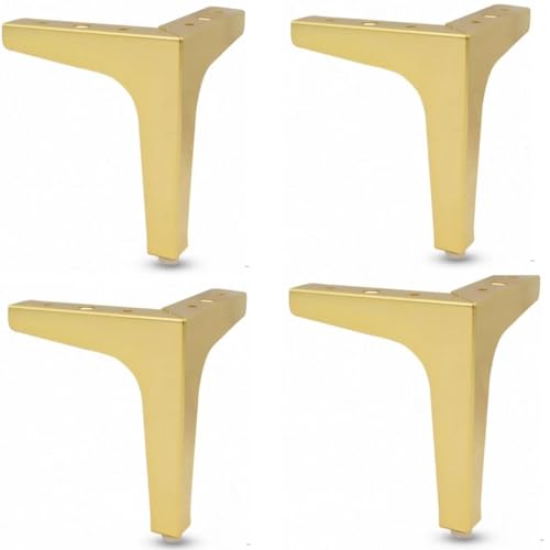 Möbelbeine aus kaltgewalztem Stahl, 4er-Set, Möbelfüße for Fernsehschrank und Couchtisch(Gold,8cm) von ERERE