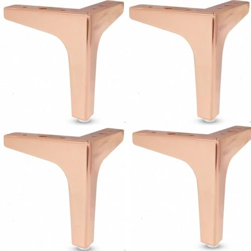 Möbelbeine aus kaltgewalztem Stahl, 4er-Set, Möbelfüße for Fernsehschrank und Couchtisch(Pink,13cm) von ERERE