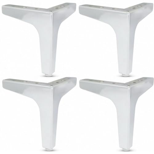 Möbelbeine aus kaltgewalztem Stahl, 4er-Set, Möbelfüße for Fernsehschrank und Couchtisch(Silver,13cm) von ERERE