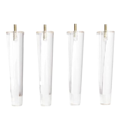 Möbelbeine aus transparentem Acryl, 4er-Set, DIY-Ersatzmöbelfüße mit vorgebohrten M8-Schrauben for Bücherregal, Schrank, Tisch(15cm(5.9in)) von ERERE