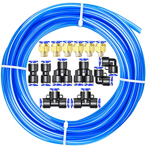 ERGAOBOY Luftschlauch-Set, Polyurethan, PU, 10 m, 12 mm Außendurchmesser x 8 mm Innendurchmesser, mit pneumatischen Anschluss-Kits, Blau ERGAOBOY Luftschlauch-Set, Polyurethan, PU, 10 m, 12 mm Außendurchmesser x 8 mm Innendurchmesser, mit pneumatischen Anschluss-Kits, Blau von ERGAOBOY