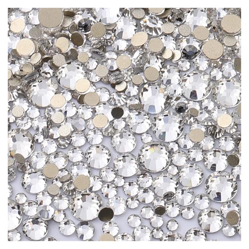 1440 Stück Strasssteine ​​mit flacher Rückseite, gemischte Größen, Glitzer, Blau, Mondlicht, Diamant, nicht Hotfix-Strasssteine ​​für Nagelkunst(Crystal) von ERHTGUO
