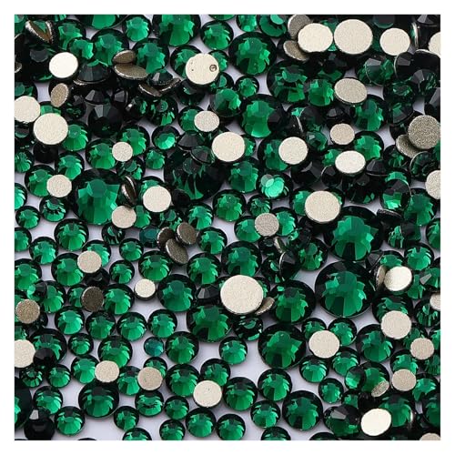 1440 Stück Strasssteine ​​mit flacher Rückseite, gemischte Größen, Glitzer, Blau, Mondlicht, Diamant, nicht Hotfix-Strasssteine ​​für Nagelkunst(Dark Green) von ERHTGUO