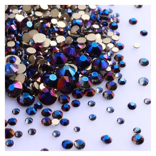 1440 Stück Strasssteine ​​mit flacher Rückseite, gemischte Größen, Glitzer, Blau, Mondlicht, Diamant, nicht Hotfix-Strasssteine ​​für Nagelkunst(Violet Effect) von ERHTGUO