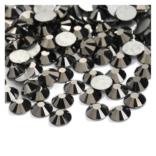 3D Nail Art Dekorationen Charms Flatback Strasssteine ​​Nicht HotFix Kleber Kristall Hochzeitskleid(077Hematite,SS12-1440PCS) von ERHTGUO