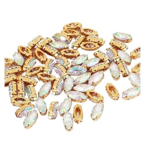 Hotfix Strass Strasssteine ​​schillernde Edelsteine ​​für Handarbeiten DIY Nähbesätze(Crystal AB,7x15mm-20pcs) von ERHTGUO