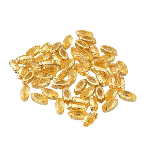 Hotfix Strass Strasssteine ​​schillernde Edelsteine ​​für Handarbeiten DIY Nähbesätze(Topaz,7x15mm-20pcs) von ERHTGUO