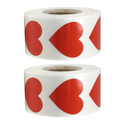ERINGOGO 1 Roll Liebesaufkleber Tabs Dekoration Scrapbook Sticker Herzaufkleber Kreative Aufkleber Selbstklebende Aufkleber Partyaufkleber Rot von ERINGOGO