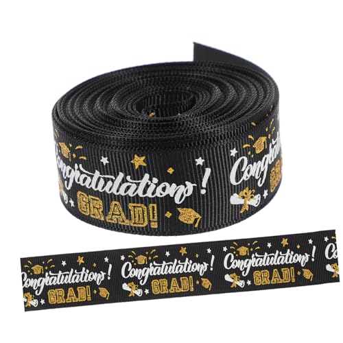 ERINGOGO 1 Rolle Bachelor -hut Dekoratives Band Bogenbänder Dekoration Präsentieren Sie Ein Wickelband Basteln Groß Band Zum Verpacken Party Zarte Bänder Blau Golden Polyester Schwarz von ERINGOGO