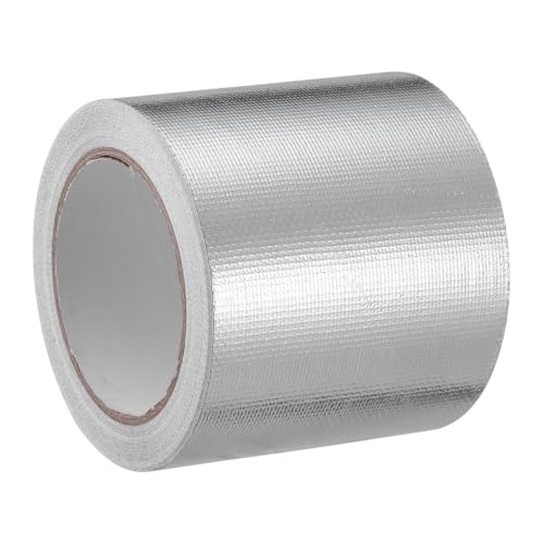 ERINGOGO 1 Rolle Glasfasergewebe-Aluminiumfolienband grau Garage für Rohr feuerfestes klebeband hochtemperatur klebeband Starkes Haftglasfaser -Stoffband Nahtabdichter Automotive Silver von ERINGOGO