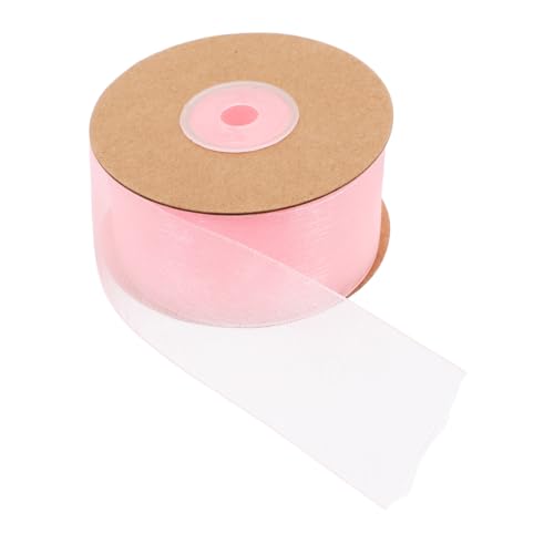 ERINGOGO 1 Rolle Schneegarnband Organza Bogen Feiertagsbänder Tüllband Schleife Tüllbänder Dekoratives Band Verpackungsband Einladung Urlaub Knoten Machen Schier Diy Bastelband Chiffon Rosa von ERINGOGO