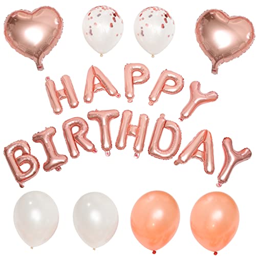 ERINGOGO 1 Satz Geburtstagsballon-Set luftballons balloons Roségold wasserballon balons Dekorationen Party Alles zum Geburtstag Ballon Geburtstagsballons für Frauen Emulsion Rose Gold von ERINGOGO