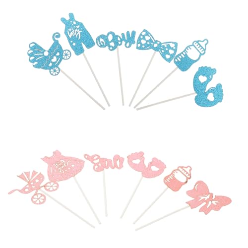 ERINGOGO 1 Satz Geschlecht Offenbaren Requisiten Cupcake-topper Für Mädchen Geschlecht Offenbaren Ideen Tortenaufsatz Für Die Babyparty Cupcake-topper Für Die Brautparty Papier von ERINGOGO