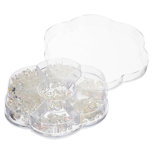 ERINGOGO 1 Schachtel Nail Charms Schachtel mit schimmernden Schleifen Strasssteine Nagel Deko Glitzer für Nagelkunst Schmuck Damen Nail Art Zubehör für Hochzeit Geburtstag Fest von ERINGOGO