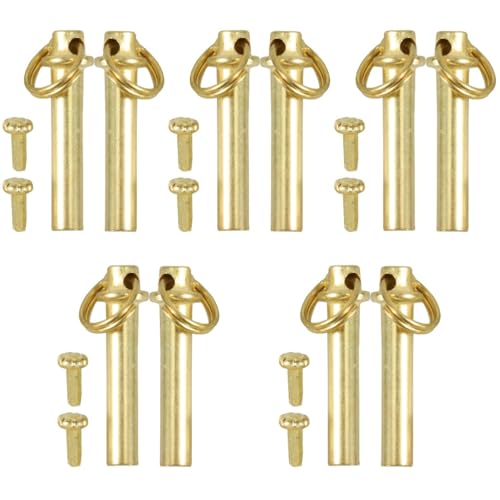 ERINGOGO 10 Sätze Lüfternagel mit Ringlüfungsanhänger Handgebläse Handventilatorwellennieten tragbar Handventilator-Reparaturzubehör Handfächernieten Rostfreier Stahl Golden von ERINGOGO